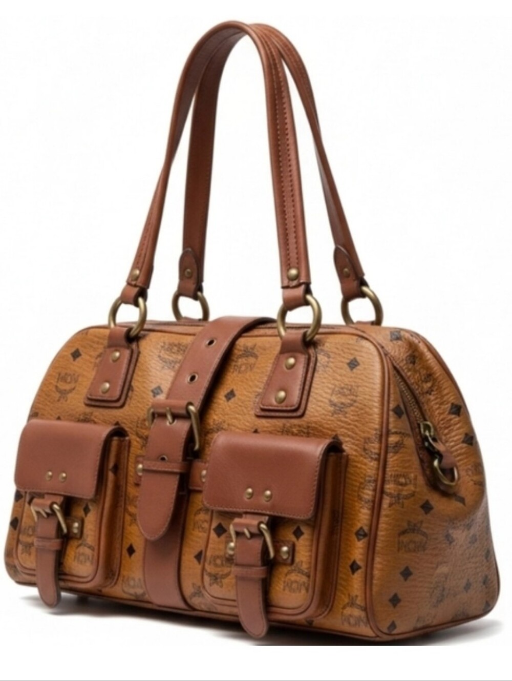 MCM Vintage Visetos Printed Shoulder Bag - Cognac - Picture 3 of 9